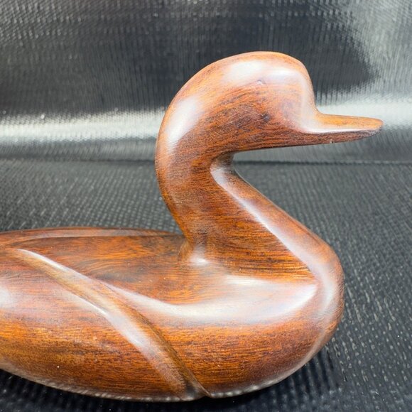 Vintage Hand Carved Ironwood Duck Bird Figurine Wood Carving Made In Mexico - Picture 6 of 7